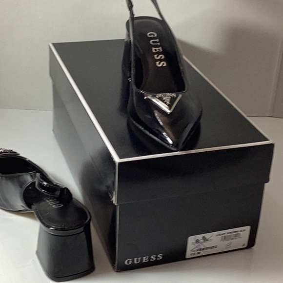 Guess Zanda Slingback Block Heels in Patent Leather - Picture 10 of 12